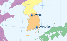 韓国の地図